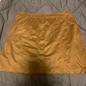 Brown Button Skirt